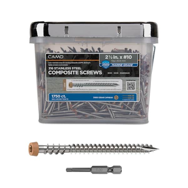 #10 2-1/2 in. 316 Stainless Steel Star Drive Cedar Composite Deck Screws (1750-Count)