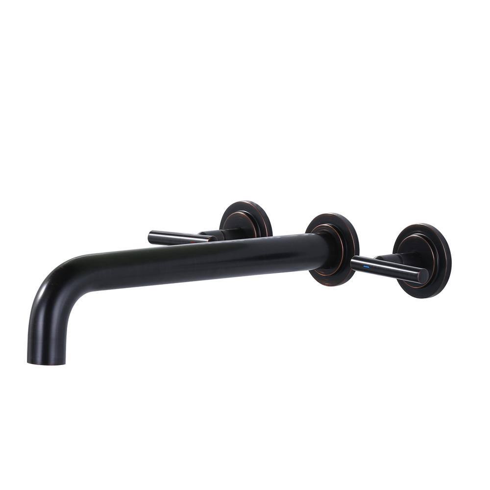Double-Handle Wall Mount Roman Tub Faucet with 12 in. Long Spout and Valve in Oil Rubbed Bronze price history on PriceWatchPro