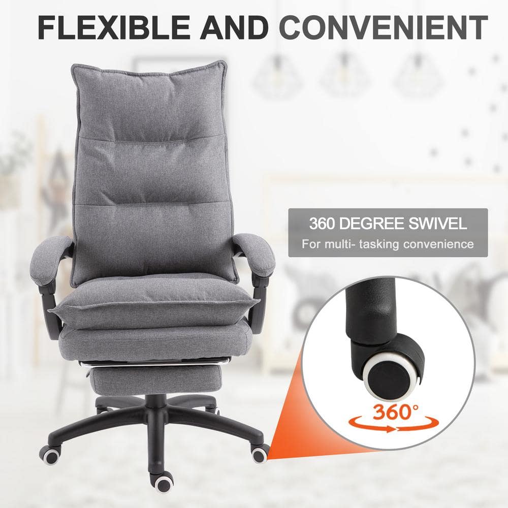Gray High Back Swivel Executive Fabric Office Chair