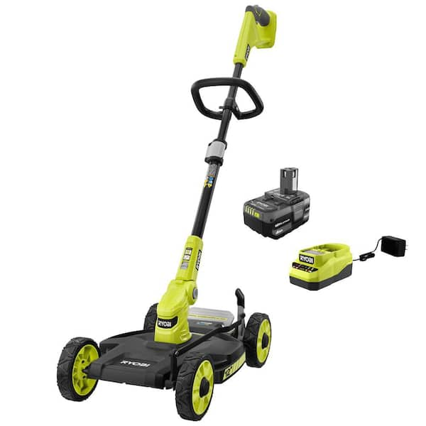 RYOBI ONE 18V 12 in. Cordless Mower with 4.0 Ah Battery and Charger P20160 The Home Depot