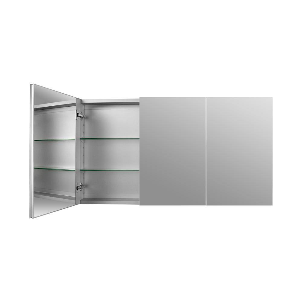 48'' Frameless Mirrored Three-Door Medicine Cabinet with Adjustable Shelves
