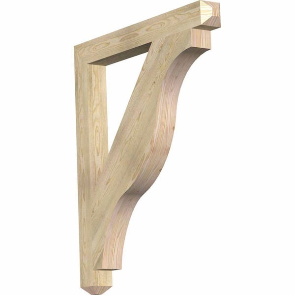 Ekena Millwork 4 in. x 44 in. x 38 in. Douglas Fir Funston Craftsman Rough Sawn Bracket