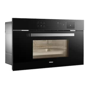 CQ762 30 in. Built In Gas Convention Oven with Steam Cooking Onxy Black Tempered Glass with Stainless Steel