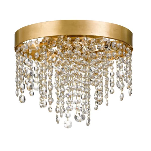 Winham 16 in 4-Light Antique Gold Flush Mount