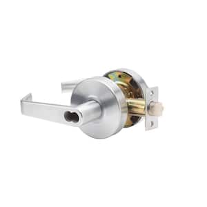 LHV Series Heavy Duty Brushed Chrome Grade 1 Commercial Storeroom Lever with Door Handle Lock and IC Core