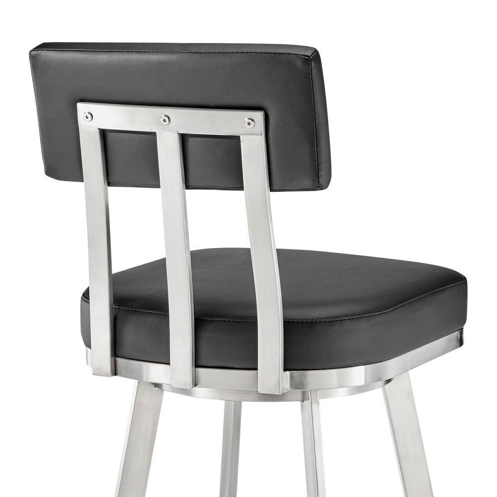 Luxe Black Leather & Chrome Swivel Adjustable Counter Stool