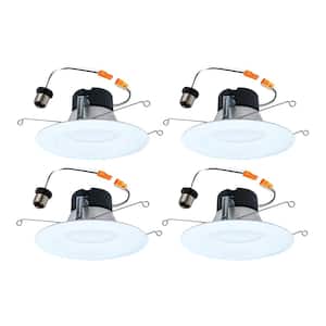 4-pack LT 5/6 in. Adjustable Integrated LED Recessed Light Trim Retrofit Module with Baffle Trim 5CCT 750lm