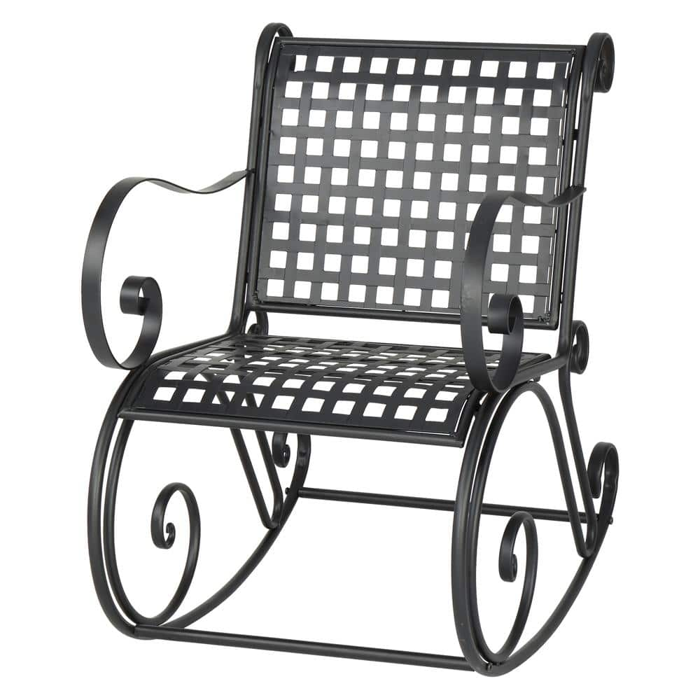 black wrought iron rocker