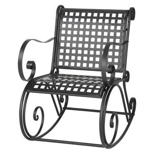 Black Metal Outdoor Rocking Chair