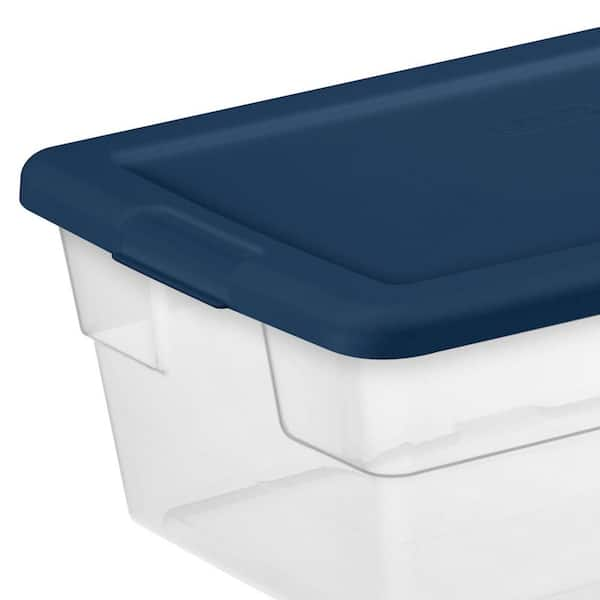 Sterilite 5.7 Qt. Large Plastic Stackable Storage Bin w/Clear