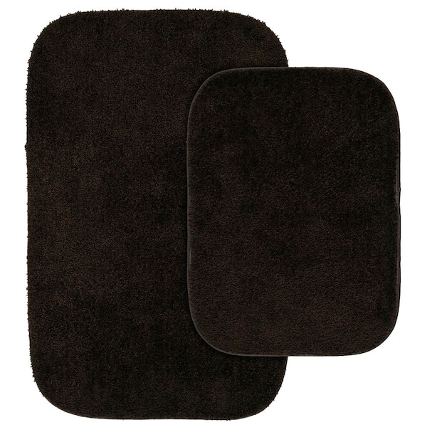 Garland Rug Traditional Chocolate 21 in. x 34 in. Washable Bathroom 2 -Piece Rug Set