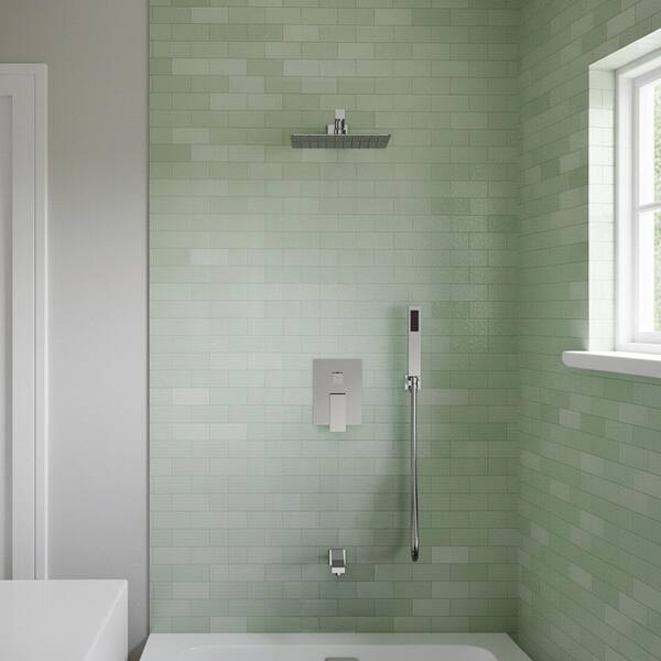 EVERSTEIN Single Handle 3-Spray Patterns Ceiling Mount Shower