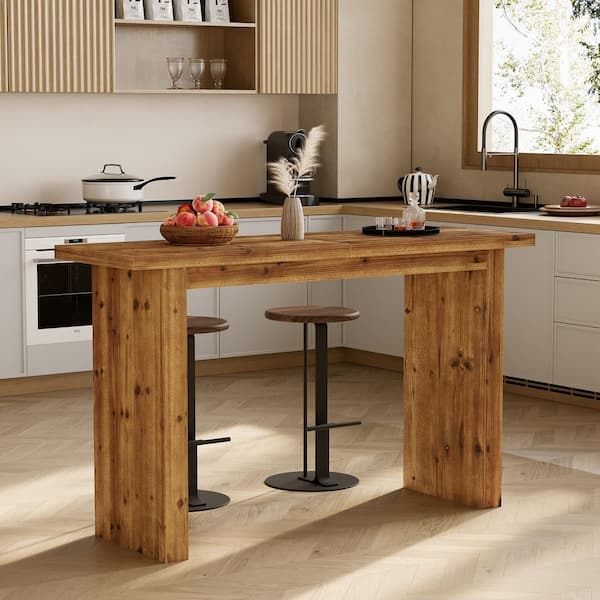 BAR COUNTER TABLE SMBT×NTF BYBLIGHT Kearsten Wooden Bar Counter with 5 Muti-Bottle