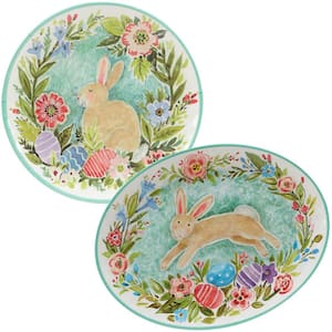 Joy of Easter 2-Piece Assorted Colors Melamine Platter Set Service for 2