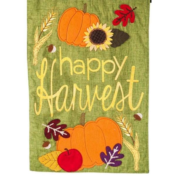 Meadow Creek Happy Harvest 1.04 ft. x 1.4 ft. Linen Garden Flag
