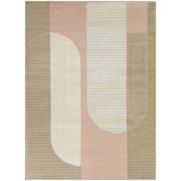 Astbury Pink 8 ft. x 10 ft. Geometric Indoor/Outdoor Area Rug