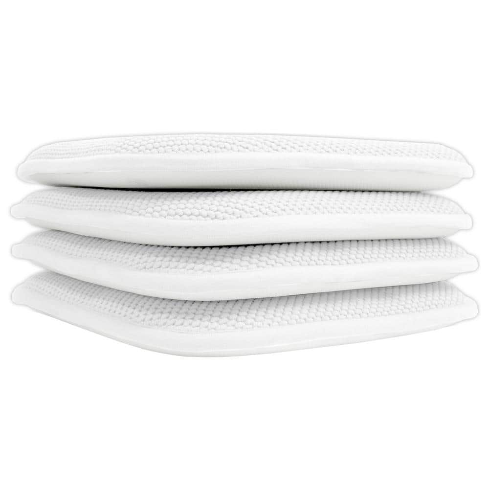 White Memory Foam Honeycomb Non-Slip Chair Cushion Set