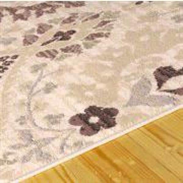 Beige Floral Flat Woven Reversible Runner Rug