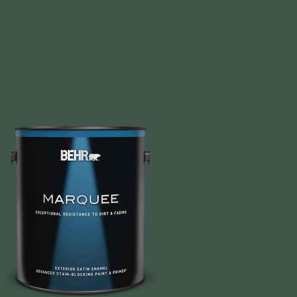 BEHR MARQUEE 1 gal. #470F-7 Deep Jungle Satin Enamel Exterior Paint & Primer