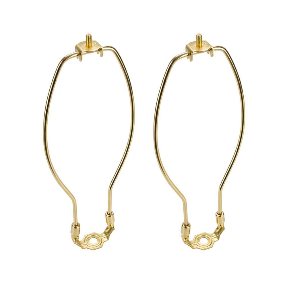 Polished Brass 10" Lamp Harp with Saddle Set
