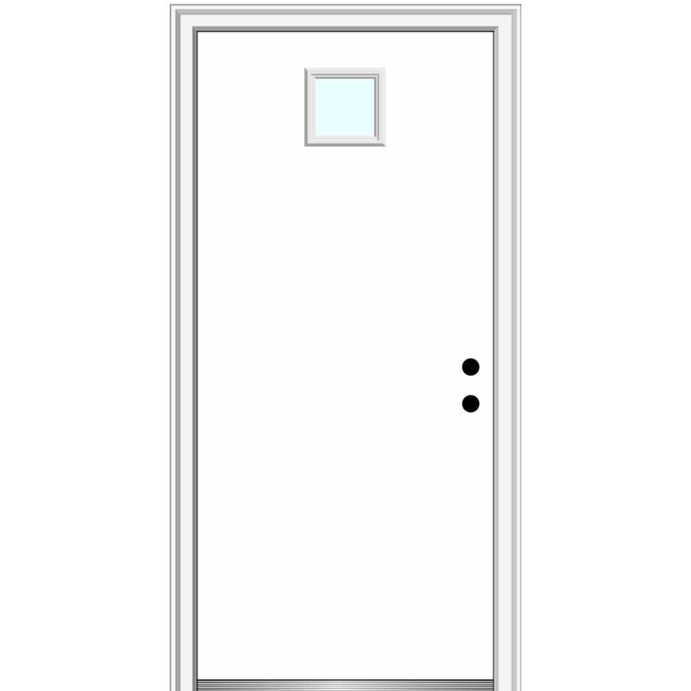 MMI Door 30 in. x 80 in. Classic LeftHand Inswing 1Lite Clear Primed