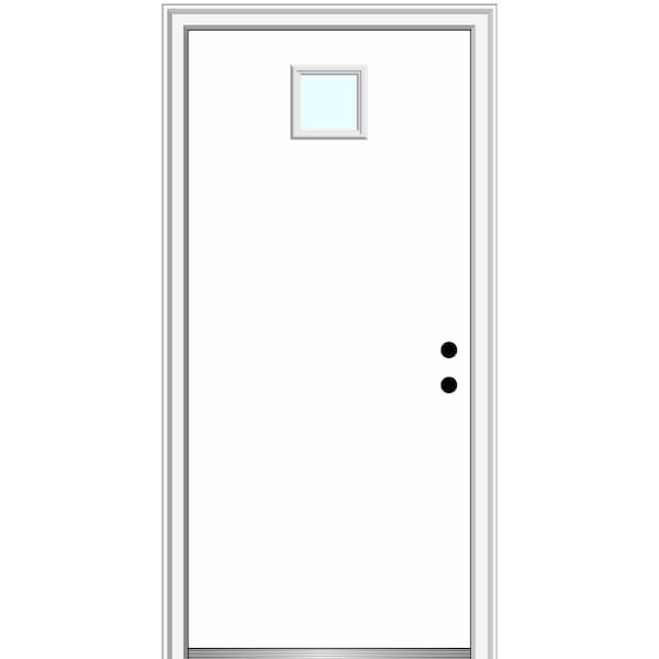 MMI DOOR 36 in. x 80 in. Classic Left-Hand Inswing 1-Lite Clear Glass Primed Steel Prehung Front Door on 6-9/16 in. Frame