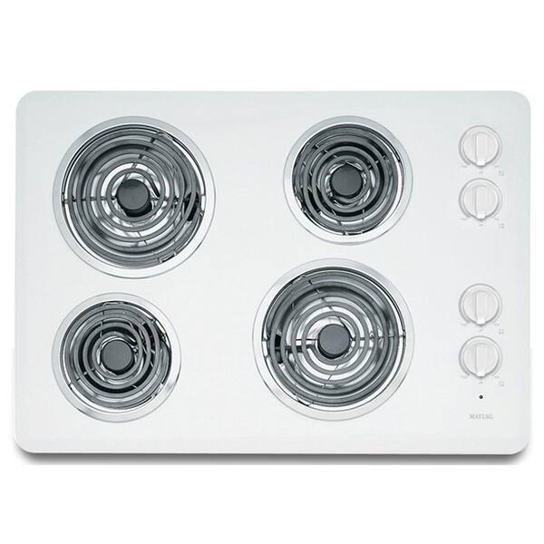 Maytag 30 in. Coil Electric Cooktop in White with 4 Elements