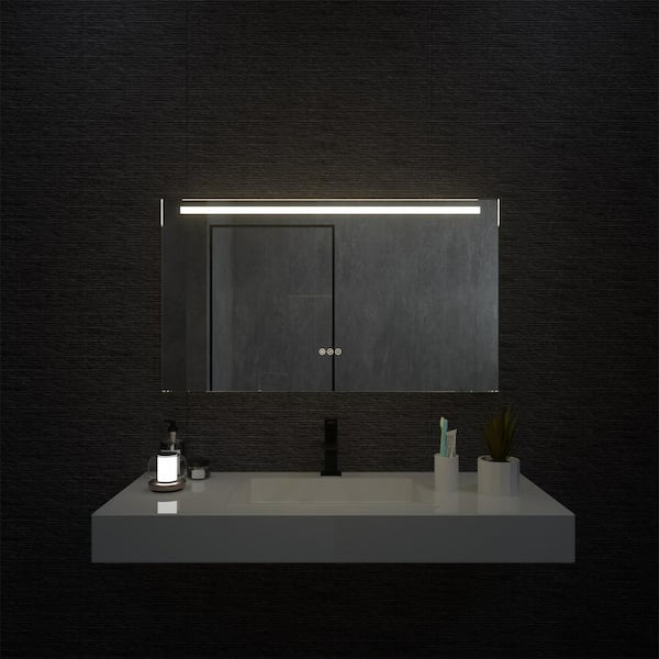 niveal 42 in. W x 24 in. H Rectangular Frameless LED Wall Bathroom Vanity Mirror