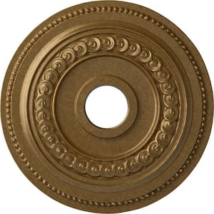 18 in. x 3-3/8 in. ID x 7/8 in. Oldham Urethane Ceiling Medallion (Fits Canopies upto 8-5/8 in.), Pale Gold