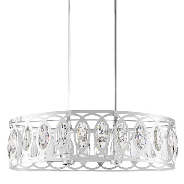 Home Decorators Collection Westchester 6-Light Chrome Oval Crystal Chandelier
