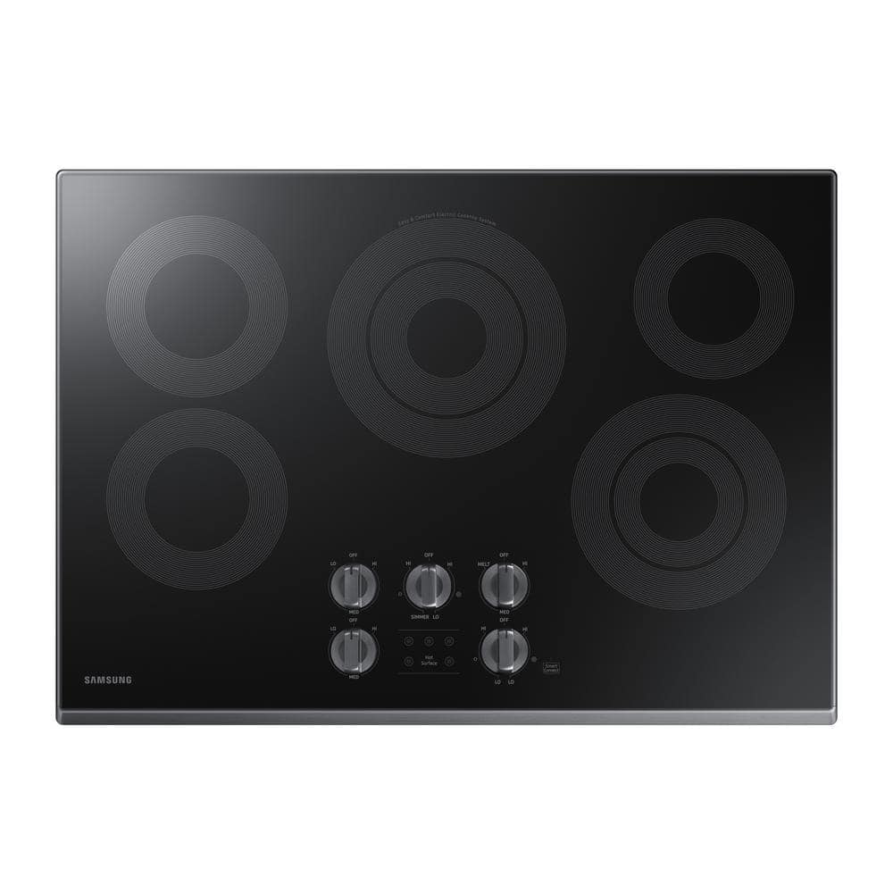Samsung 30 in. Radiant Electric Cooktop in Fingerprint Resistant Black Stainless with 5 Elements and Wi-Fi, Fingerprint Resistant Black Stainless Steel