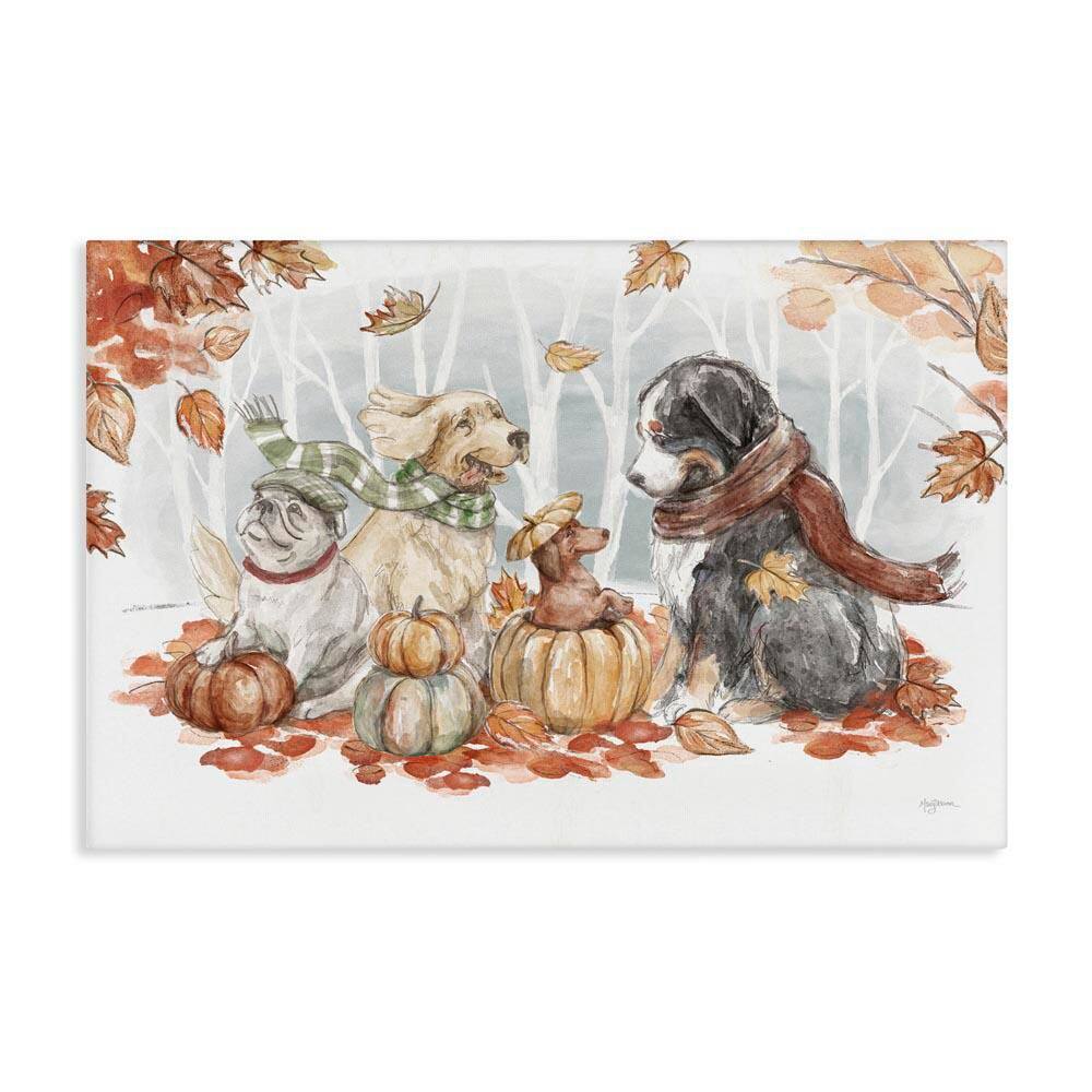 Autumn Fun Dogs by Mary Urban Unframed Graphic Typography Art Print 24 in. x 36 in. price history on PriceWatchPro