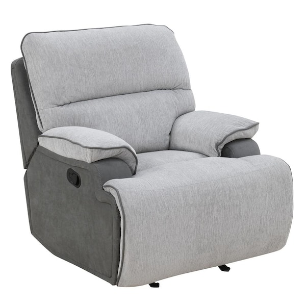 Steve Silver Cyprus 2-Tone Grey Upholstered Recliner Chair