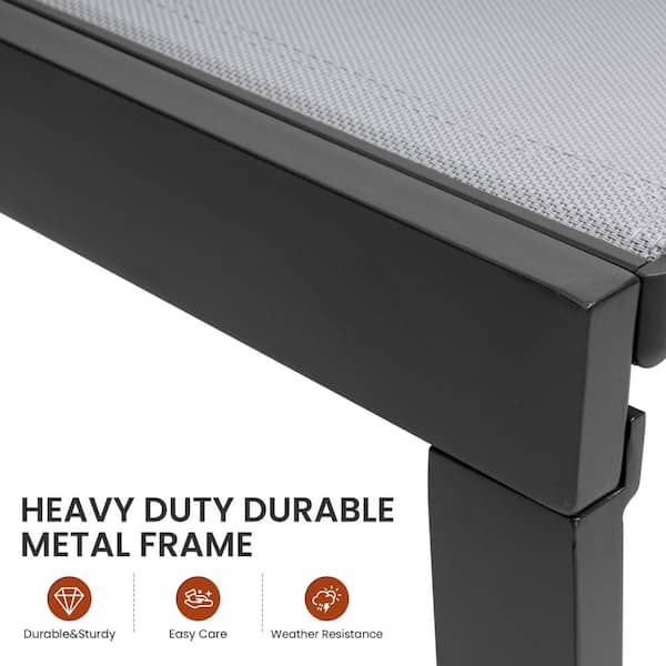 Crestlive Products 2-Piece Metal Outdoor Chaise Lounge Chairs with 5-Adjustable Positions and Textilene in Light Gray - image 5