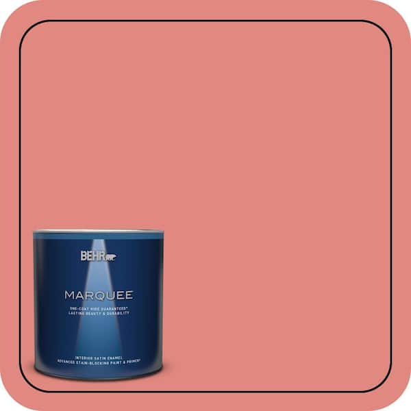 BEHR MARQUEE 1 qt. #170D-5 Mellow Coral Satin Enamel Interior Paint & Primer