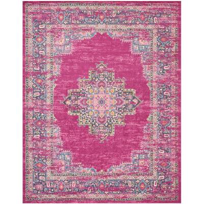 Passion Fuchsia 9 ft. x 12 ft. Persian Vintage Area Rug