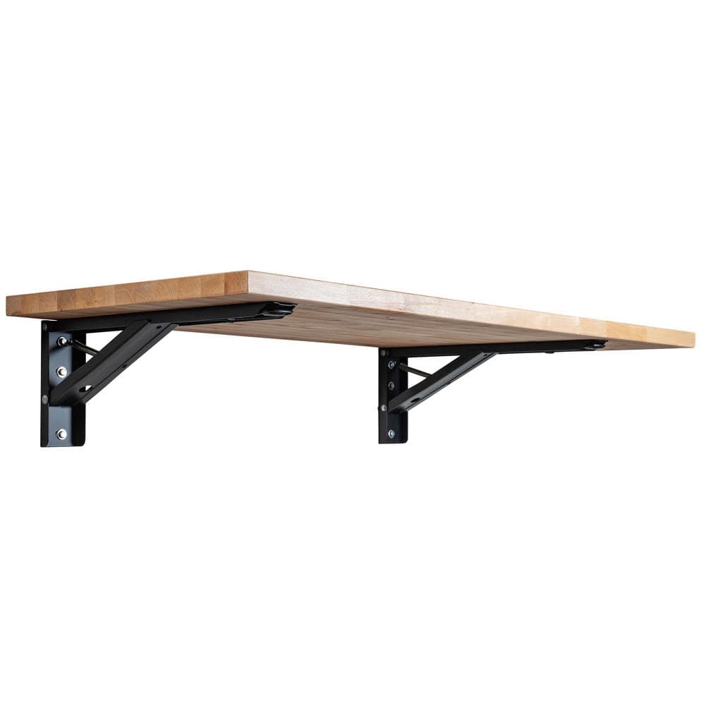 Hevea 4 ft. Satin Finish Folding Butcher Block Countertop