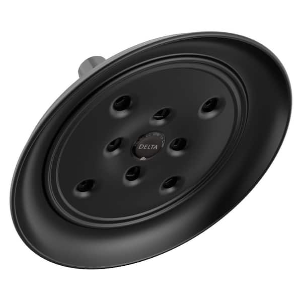 H2Okinetic Raincan 1-Spray Patterns 7.94 in. Wall Mount Fixed Shower Head in Matte Black