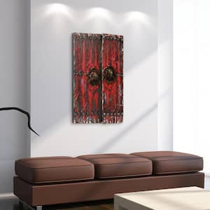 47 in. x 30 in. "Antique Wooden Doors 1" Primo Mixed Media Hand Painted Dimensional Wall Art