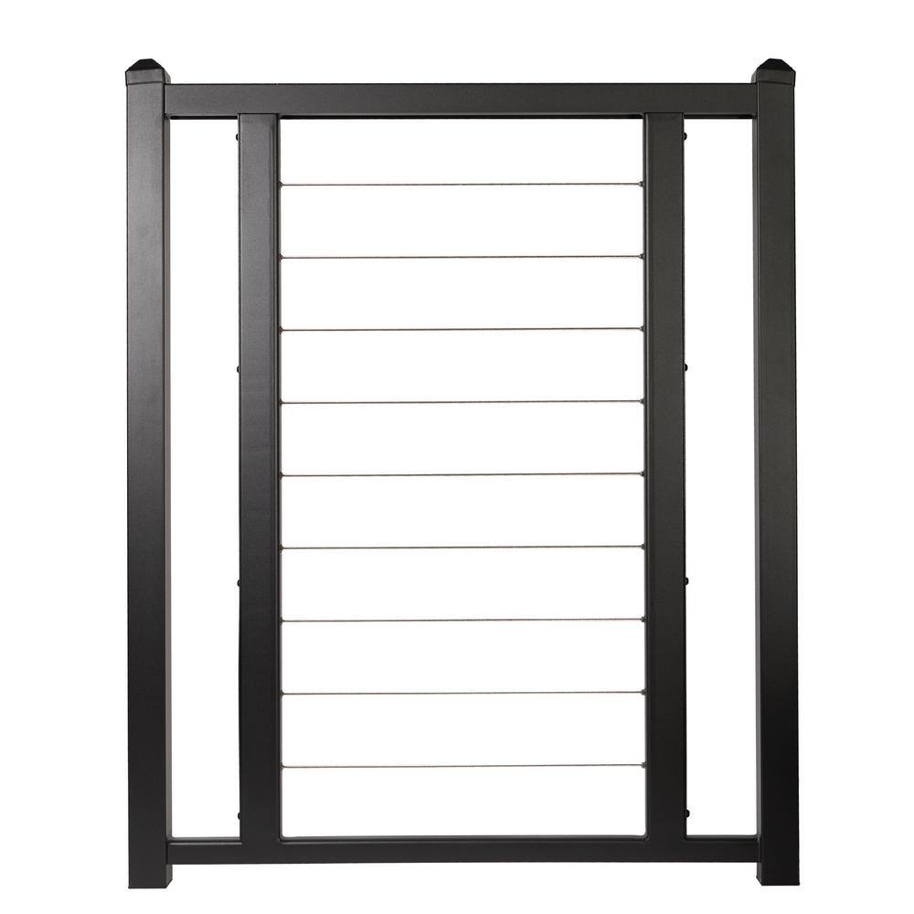 FORTRESS Fe26 Horizontal Cable Rail 40 in x 34.5 in Black Sand Steel ...