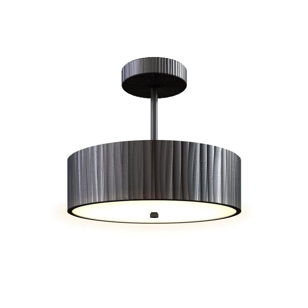 Kensington Urban Bronze LED Drum Semi-Flush Mount Light