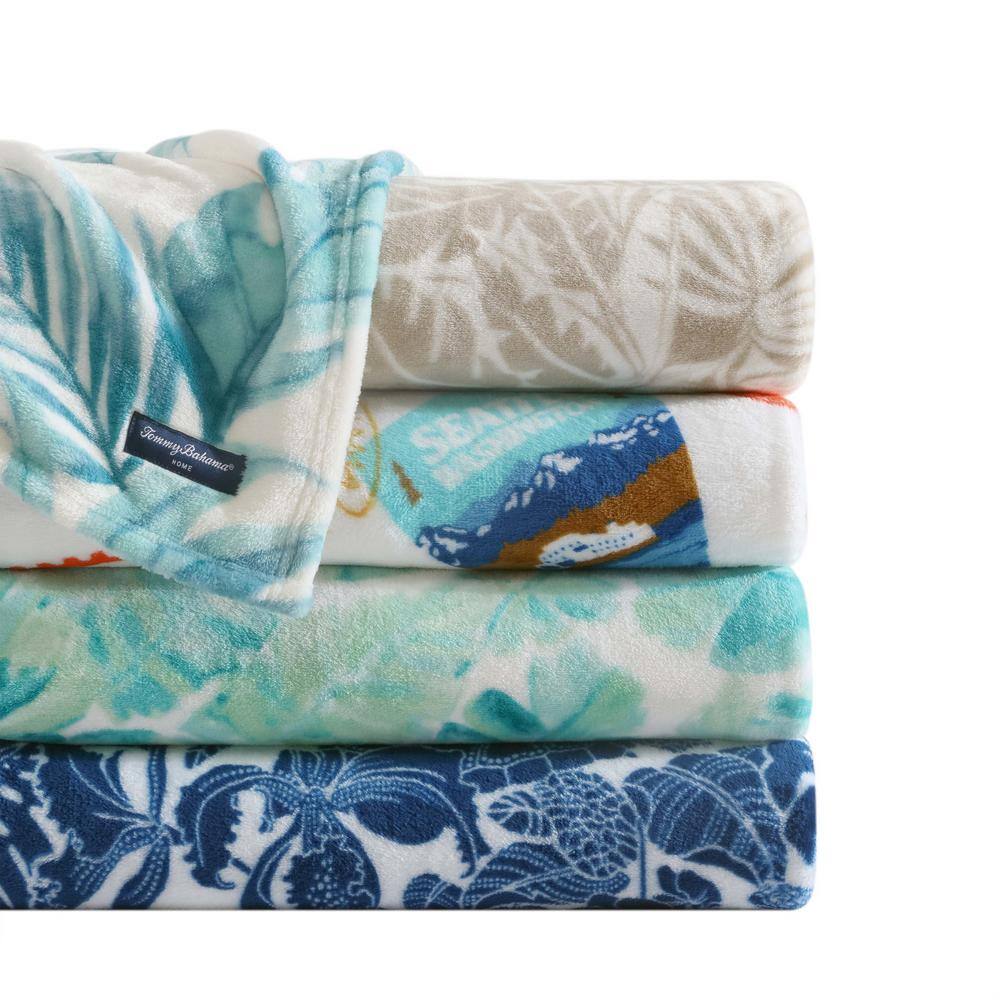 Weekend Green Tropical Plush Fleece Throw Blanket 50" x 70"