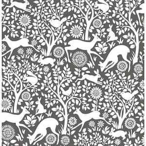 Meadow Charcoal Animals Charcoal Wallpaper Sample