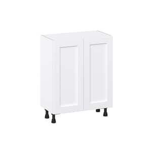 Mancos Bright White Shaker Assembled Shallow Base Kitchen Cabinet (27 in. W X 34.5 in. H X 14 in. D)