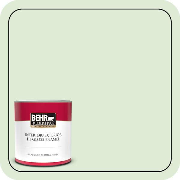 BEHR PREMIUM PLUS 1 qt. #M390-2 Misty Meadow Hi-Gloss Enamel Interior/Exterior Paint & Primer