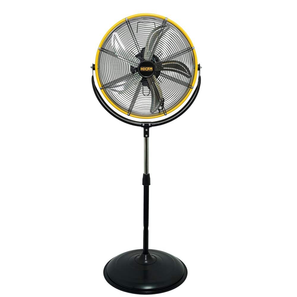 20 in. 3 Speeds High Velocity Pedestal Fan in Yellow with Quiet Powerful 1/5 Motor, 180° Oscillation, Adjustable Height price history on PriceWatchPro