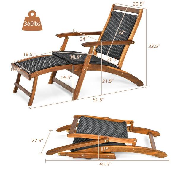 Liviza Patio Rattan Folding Lounge Chair OUS67681 - The Home