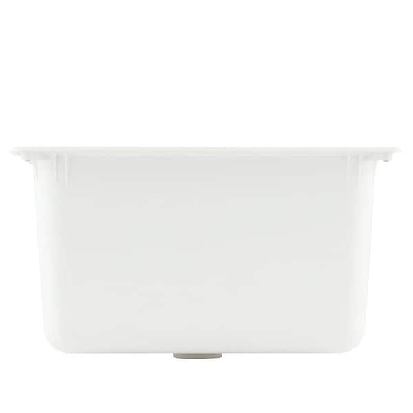 25 in. x 22 in. x 13.6 in. Solid Surface Undermount Utility Sink in White