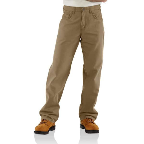 Carhartt Men's 48 in. x 32 in. Golden Khaki FR Canvas Pant