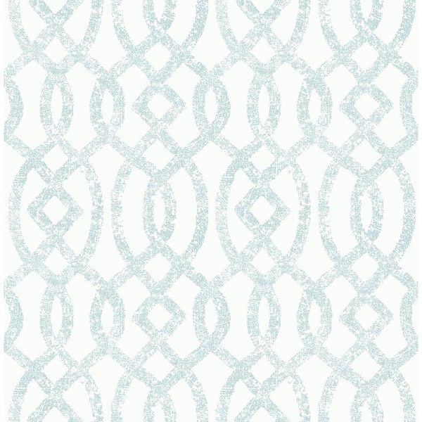 A-Street Prints Ethereal Sky Blue Trellis Strippable Wallpaper (Covers 56.4 sq. ft.)
